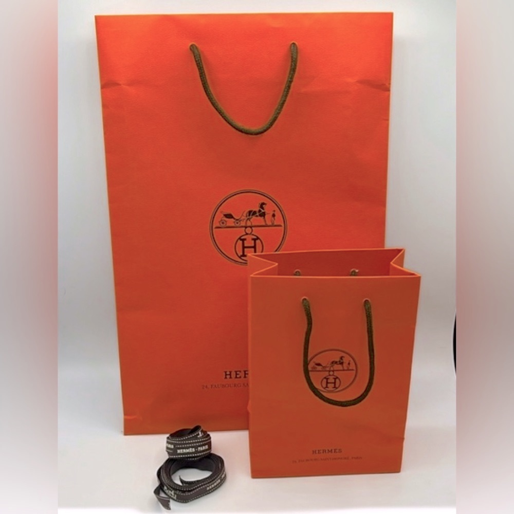 Hermes shopping bags and ribbon